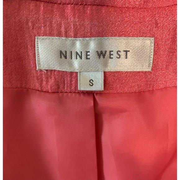 •SOLD•NINE WEST Azalea Shiny Pink Vintage Button-Up Short Dress Jacket NWT Small - Picture 3 of 8